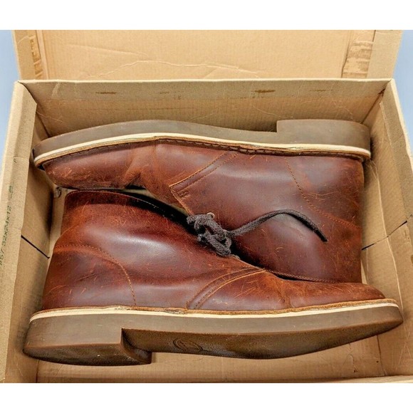 *CIB* Clarks Bushacre 2 Mens Size10 US Dark Brown Leather Lace Up Chukka Boots